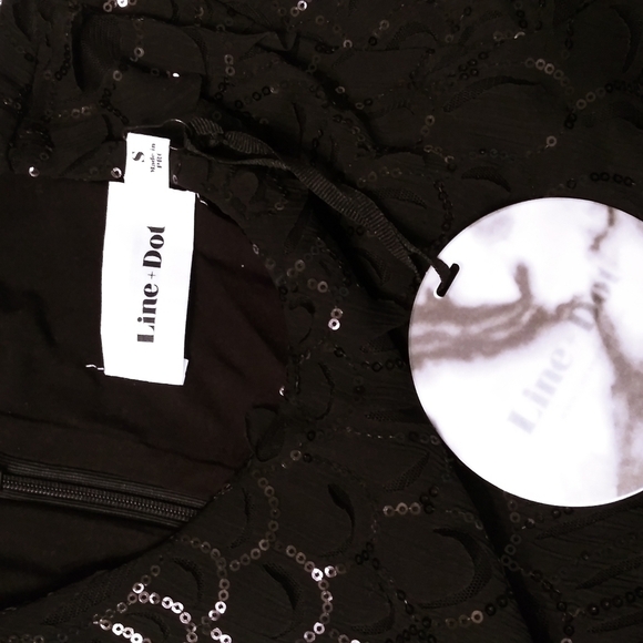 Line+Dot black party short dress sequin classic size Small holidays new year’s - Picture 4 of 8